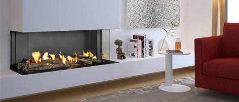 Flare Double Corner Fireplaces