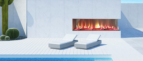 Flare Outdoor Right Corner Fireplaces