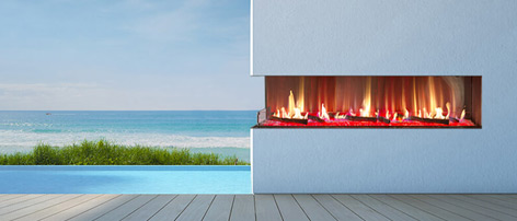 Flare Outdoor Left Corner Fireplaces